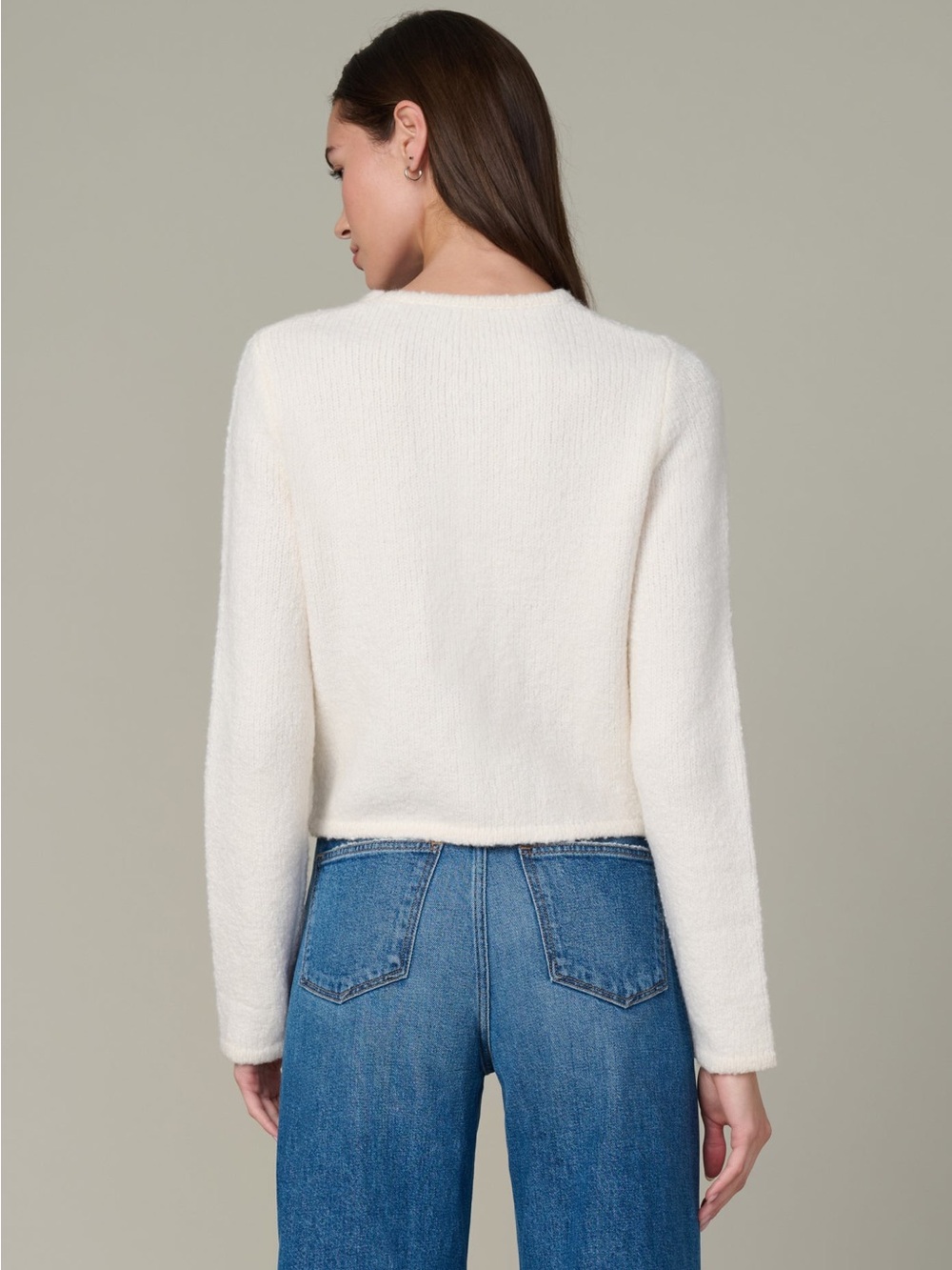 Joie White Textured Knit Button-Front Cardigan - Picture 4 of 17